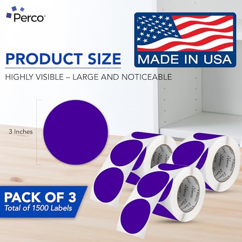 Purple Perforated Round Circle Dot Sticker 3 (3 Count)
