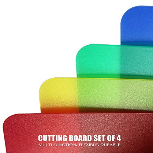 Flexible Plastic Cutting Boards for Kitchen (4 Count)
