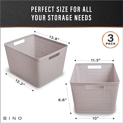 Woven Plastic Basket (3 Count)