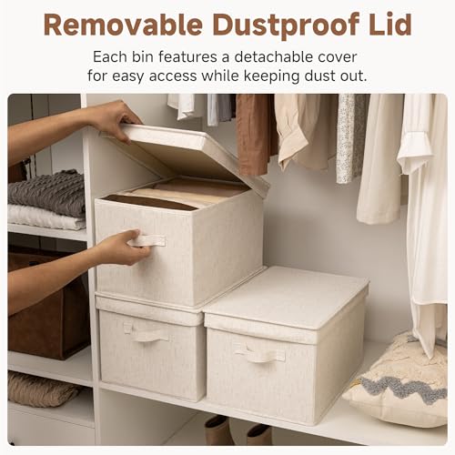 Fabric Storage Bins with Lids (3 Count)