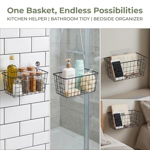 2 Set Adhesive Hanging Wall Basket Inside Cabinet Door Organizer (2 Count)