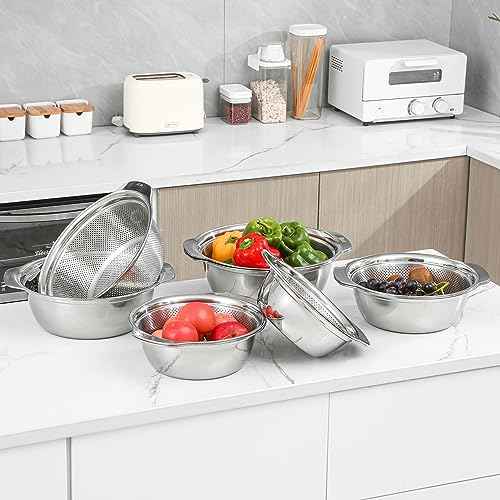 304 Stainless Steel Fine Mesh Colander Set