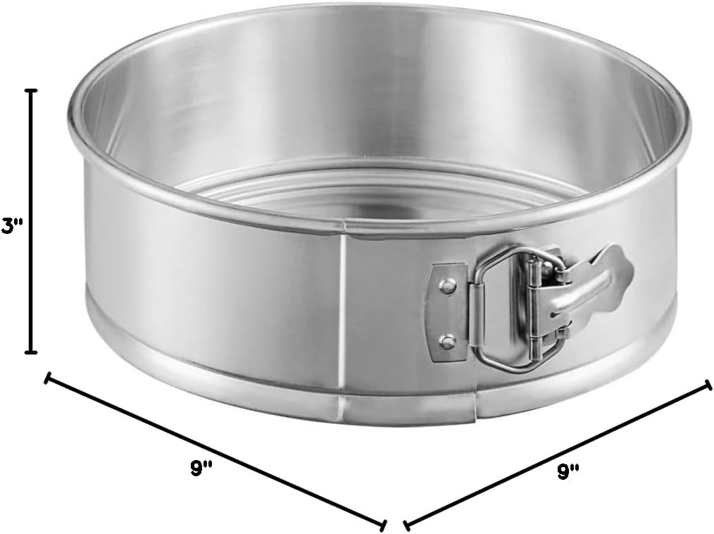 Soro Essentials- 9'' x 3'' Deep Aluminum Round Spring Form Pan- Leak Proof Cheesecake Pan Spring Form Pans with Removable Bottom and Quick Release Latch for Baking Cheesecake Cakes - Culinary Roots