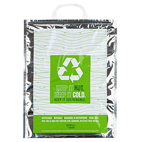 Green And Silver Plastic Thermal Bag (10 Count)