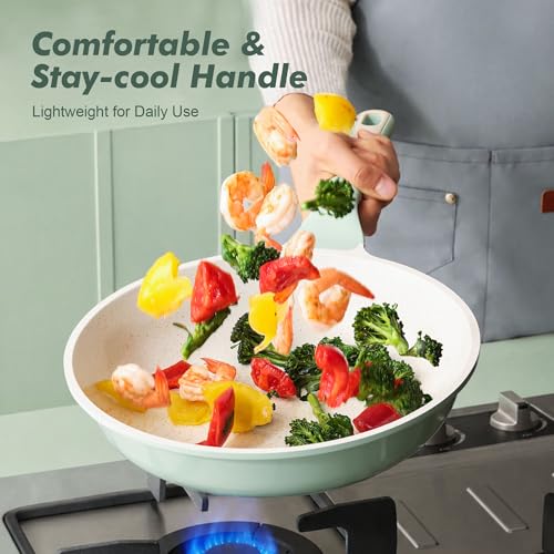 9.5In Nonstick Ceramic Frying Pan with Lid