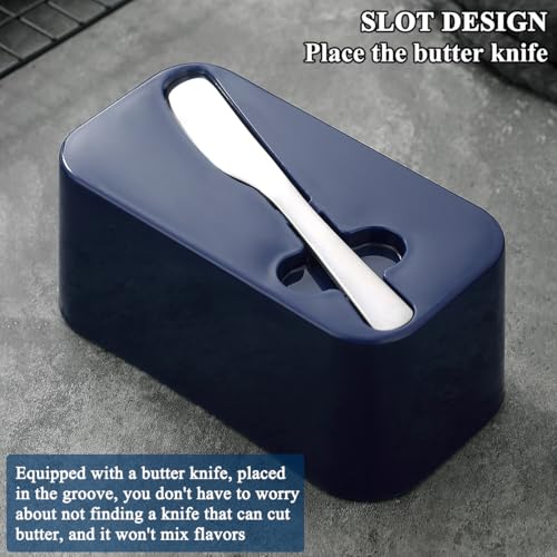 Butter Dish with Lid for Countertop and Refrigerator Door Shelf with Butter Spreader Knife