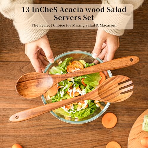 Acacia Wooden Salad Server Set