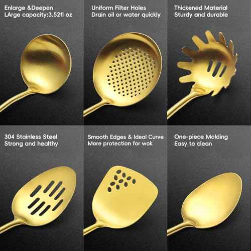 18 10 Stainless Steel Kitchen Utensils Set (6 Count)