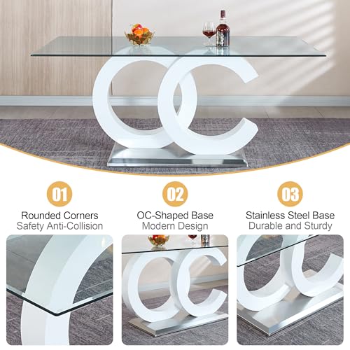 7 Piece Glass Dining Table Set for 6 (7 Count)