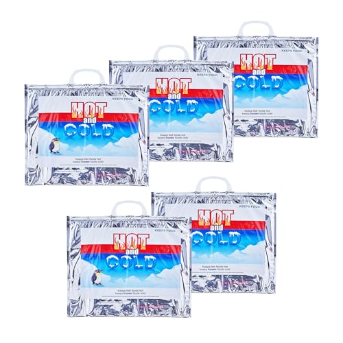 Hot and Cold Insulated Bags for Food Delivery (5 Count)