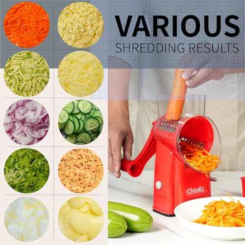 Upgrade Rotary Cheese Grater Shredder with Handle