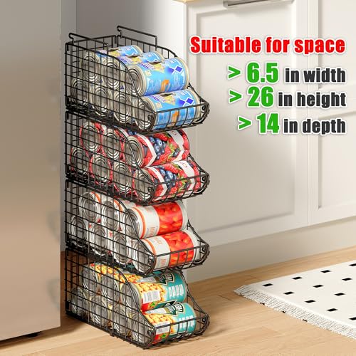 6 Pack Stackable Can Organizer for Pantry Cabinet Food Storage (6 Count)