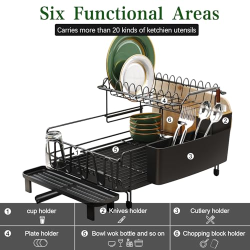 Large 2 Tier Dish Drying Rack for Kitchen Counter