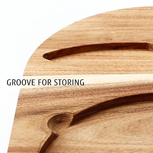 Oval Wooden Cheese Board Set