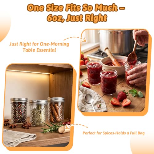 6 oz Glass Mason Jars (6 Count)