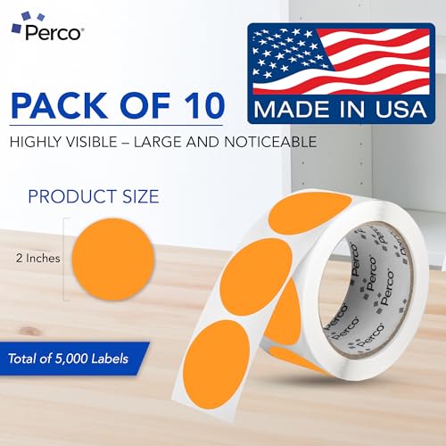 Neon Orange Perforated Round Circle Dot Sticker 2 (10 Count)