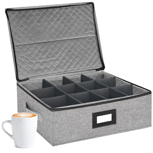 Coffee Mug Storage Box with Dividers