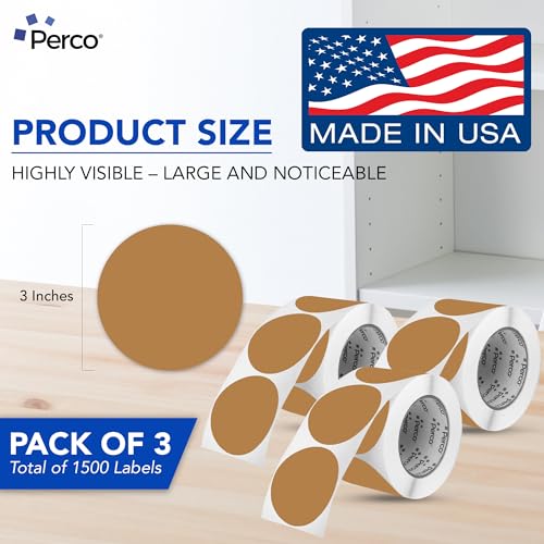 Kraft Brown Perforated Round Circle Dot Sticker 3 (3 Count)