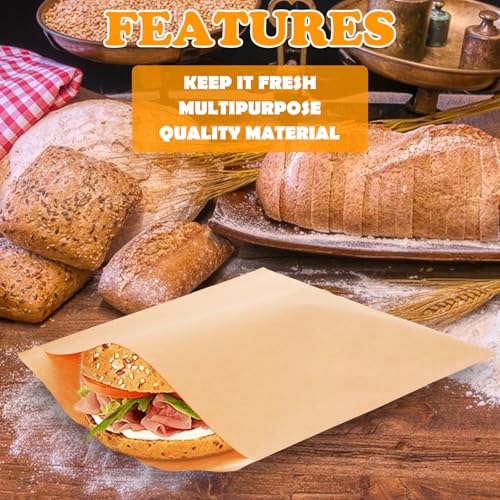600 Pack Paper Sandwich Bags 10x10 inch Wax Paper Bags for Bakery (600 Count)