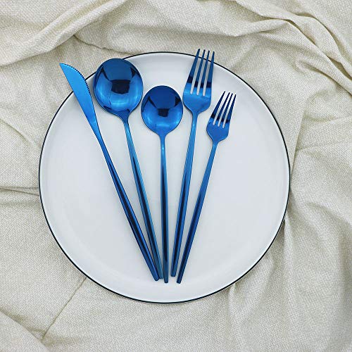 Shiny Blue Silverware Set (6 Count)