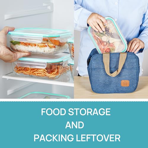 5 Pack 35oz Glass Food Storage Containers with Lids (5 Count)