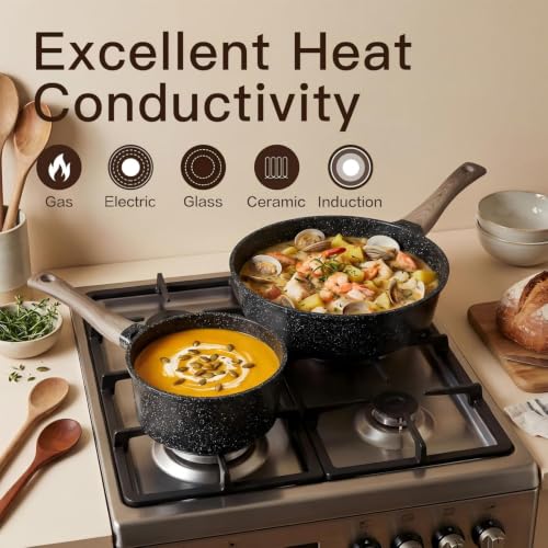 22 Piece Ceramic Cookware Set with Utensils