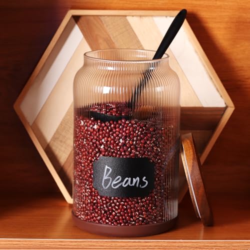 Striped Borosilicate Glass Airtight Canisters (2 Count)