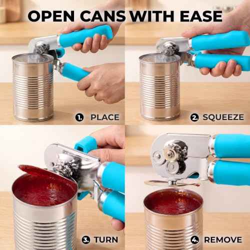 Stainless Steel Swing Open Manual Can Opener Comfortable Grip
