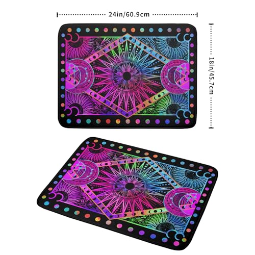 Colorful Microfiber Dish Drying Mat for Kitchen Counter 18 X 24 in Moon Decoration Dishes Pad Coffee Mats