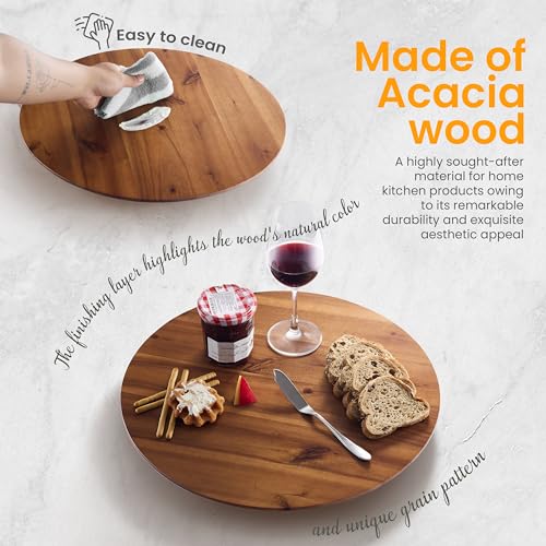 16" Wooden Lazy Susan Organizer for Tabletop 360° Rotation