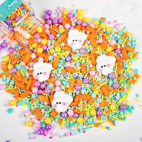 Easter Sprinkles for Cookies 4.23 Ounce Carrot Sprinkles for Baking Rabbit Toppers Perfect for Easter Cake Decorations