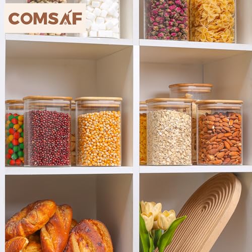 Square Glass Containers with Lids 1.2 Qt (9 Count)