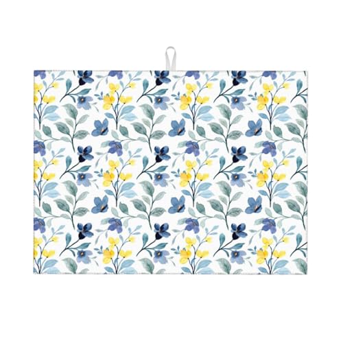 Floral Dish Drying Mat 18x24 for Kitchen Counter