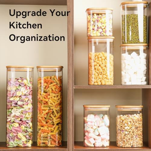 6 Pack Glass Pantry Storage Jars
