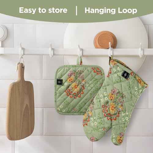 Oven Gloves Heat Resistant Potholder Set Oven Gloves with Anti (2 Count)