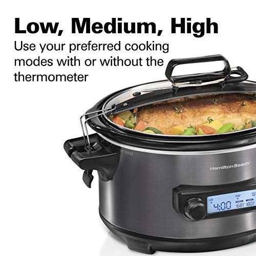 Portable 6 Quart Set & Forget Programmable Slow Cooker