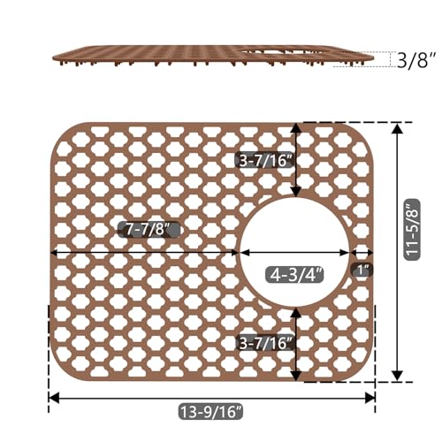2 Pack Silicone Sink Protector Mat for Kitchen Sink Rear Drian Coffee