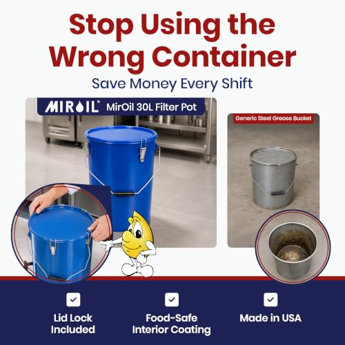 6 Gallon Blue Oil Grease Bucket & Filter Pot