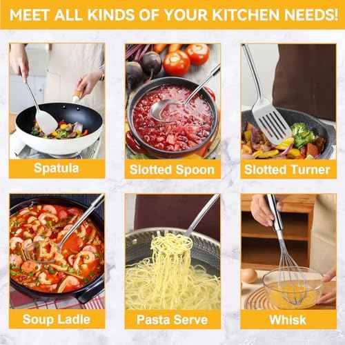 Stainless Steel Kitchen Cooking Utensils Set of 7 (7 Count)