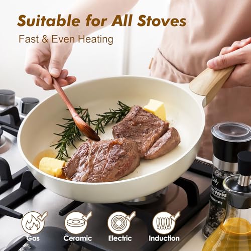 8inch Ceramic Nonstick Frying Pan Paella Pan