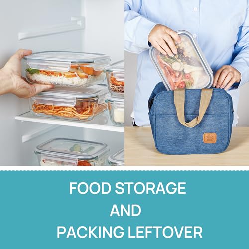 5 Pack 35oz Glass Food Storage Containers with Lids (5 Count)