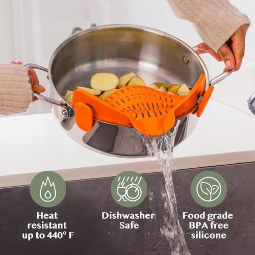 Snap N Strain Clip On Strainer for Pots and Pans
