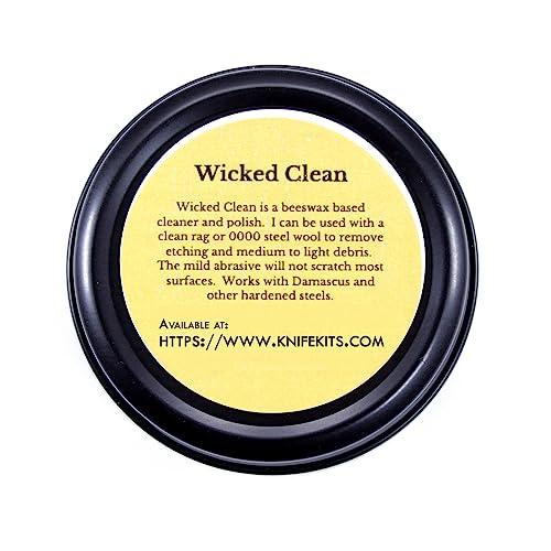 WICKED CLEAN - (2.0 oz.) - Cutting Edge Knife Cleaner - For Stainless Steel, Carbon Steel, and Damascus Steel - (USA Made) – Cleans & Protects (2 Fl Oz)