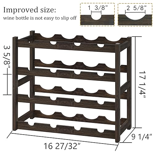 Bamboo Wine Rack Storage (16 Count)