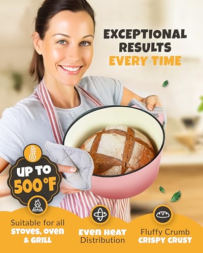 5 QT Cast Iron Bread Oven with Lid for Sourdough Bread Baking Set