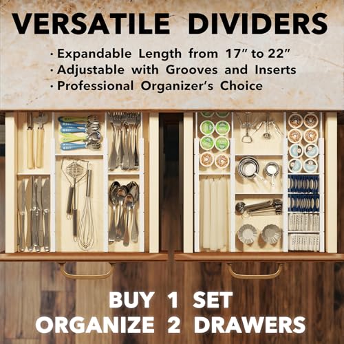 Bamboo Drawer Dividers with Inserts and Labels