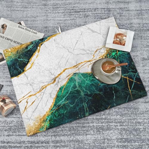 Marble Green Dish Drying Mat 18x24 for Kitchen Counter