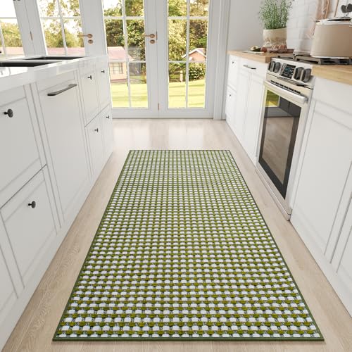 Long Kitchen Runner Rugs Kitchen Mat Non Slip Washable Blue 36"x71" (12.656 Sq Ft)