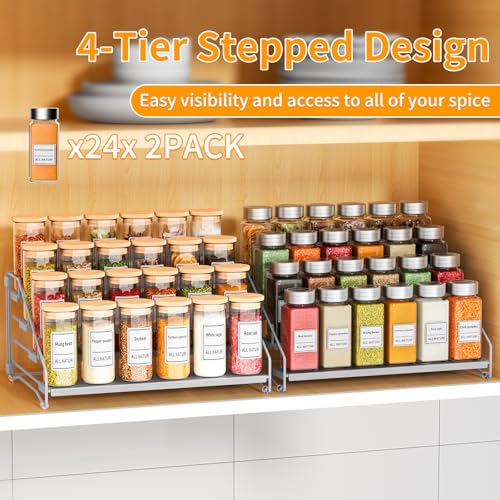 2 Pack Spice Rack Organizer for Cabinet