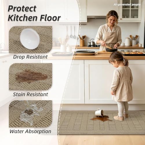 24x60 in Kitchen Rugs Non Slip Washable Kitchen Runner Rug (10 Sq Ft)